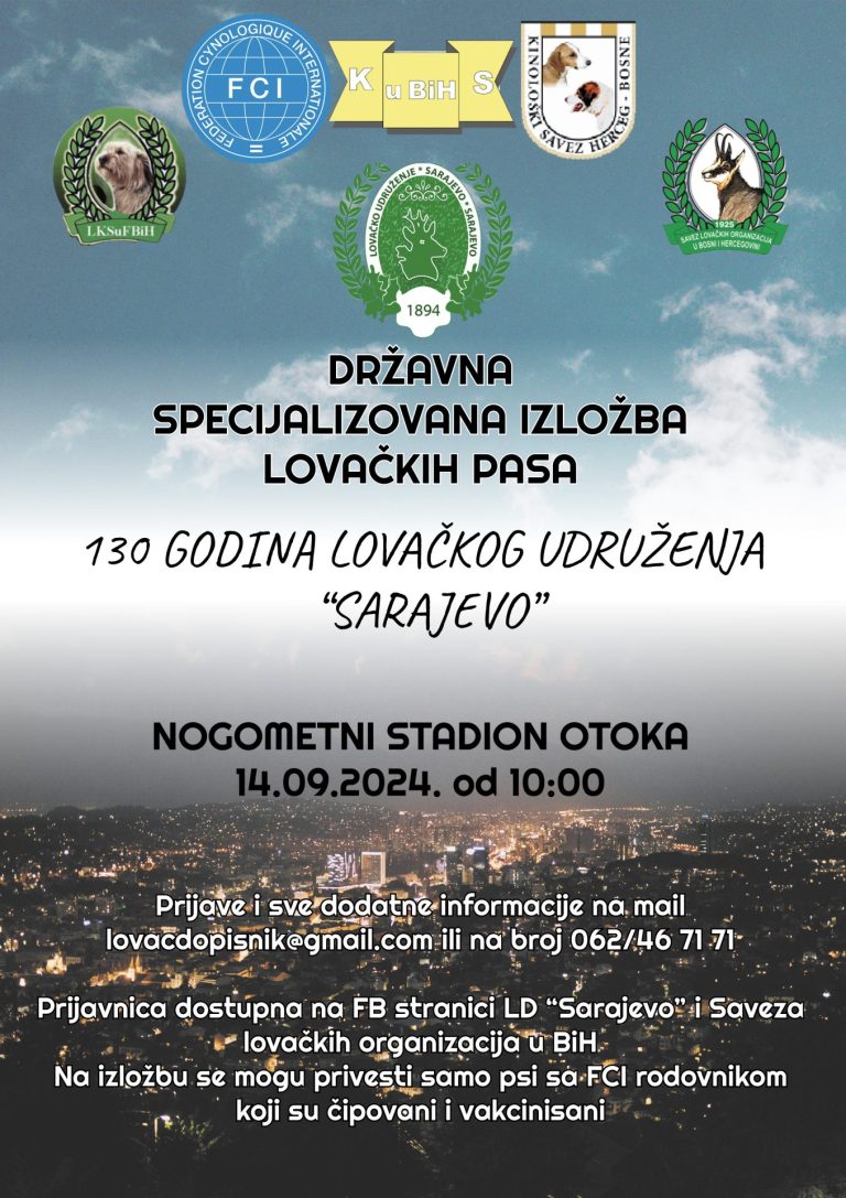 LD Sarajevo: Specijalka lovnih pasa povodom 130. godišnjice udruženja